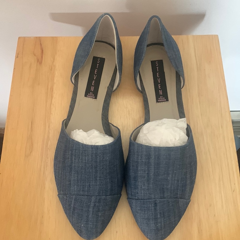 Denim flats 1/4” heel Never worn